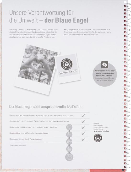 Image du produit Oxford RECYCLING - Bloc-notes à carreaux (A4+, Quadrillé, Couverture souple)
