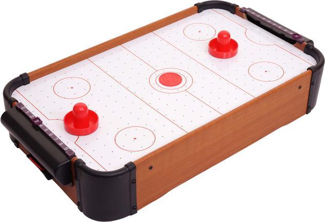 Actual product image Mendler Mini Air Hockey, table game air hockey including accessories, wood 56x30x10cm
