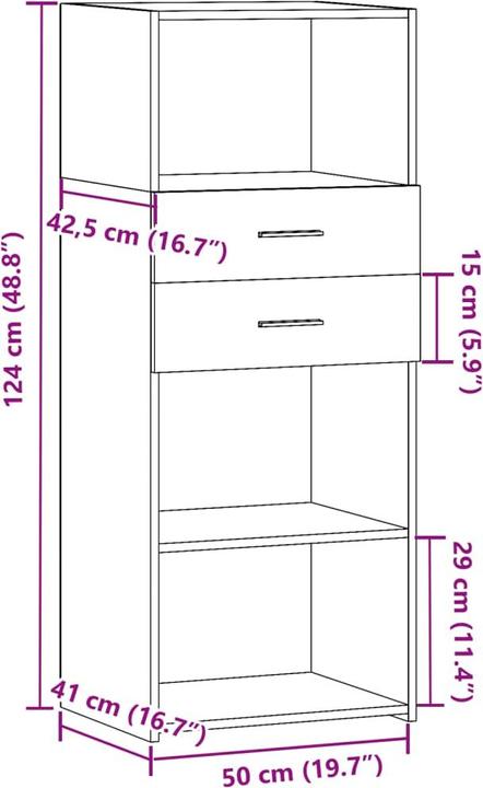 Actual product image VidaXL Highboard (50 x 42.5 x 124 cm)