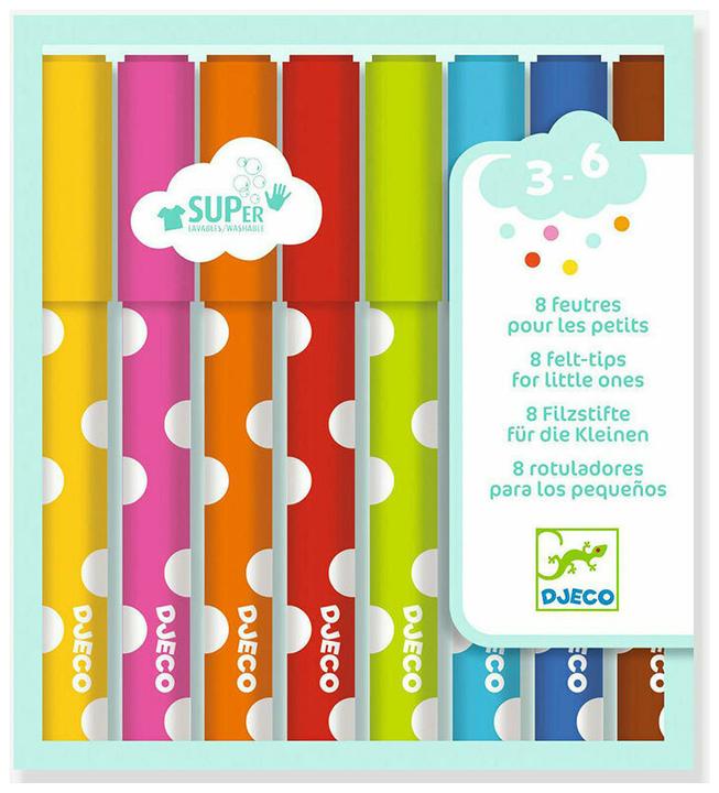 Actual product image Djeco Felt tip pens for the little ones (Multicolor, 8 x)