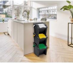 Produktbild Cep Abfalltrenner Tower 3ST 30L schwarz (30 l)