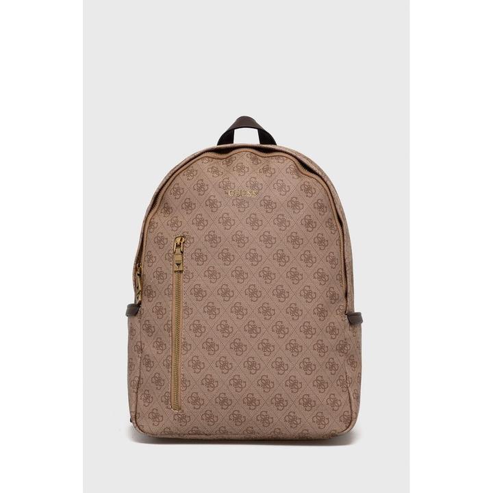 Actual product image Guess Vezzola, Synthetic Leather, Textile Backpack, Brown, 4G Logo, For Me