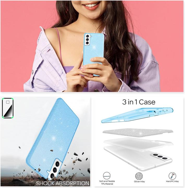 Immagine prodotto Nalia Custodia per cellulare Glitter (Samsung Galaxy S21 FE)