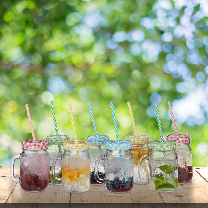 Actual product image Relaxdays Trinkglas mit Strohhalm (0.40 l, 8 x)