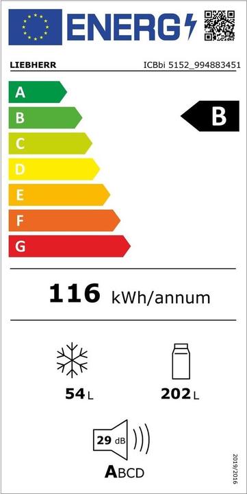 Energy Label Liebherr ICBbi5152-22 Prime BioFresh (256 l)
