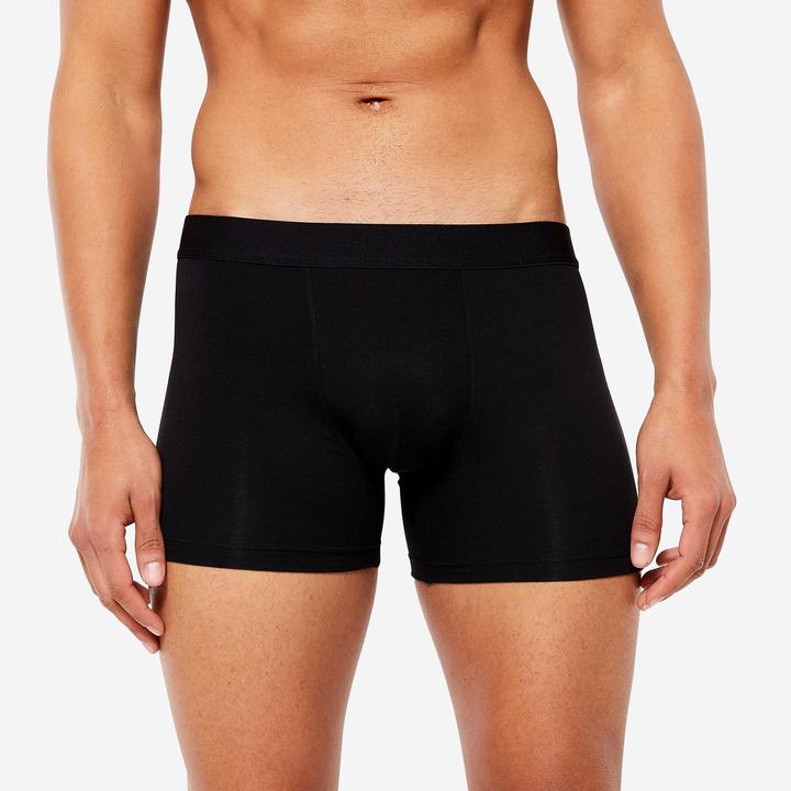 Immagine prodotto Domyos Boxer da uomo in cotone confezione da 3 pezzi - nero/grigio/blu (XL, confezione da 3)