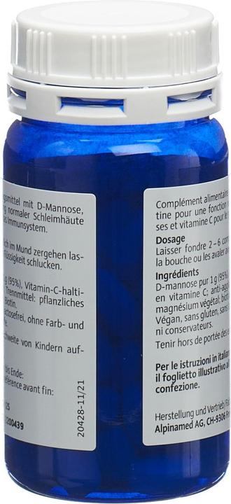 Nährwerte und Zutaten Alpinamed D-Mannose (60 Stück, Tabletten, 63 g)
