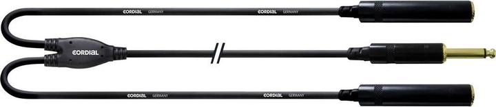 Immagine prodotto Cordial CFY 0.3 PGG - Cavo a Y 6.3mm jack mono - 2x 6.3mm presa jack mono (0.30 m, Jack 6,3 mm)