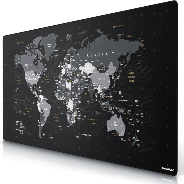 Actual product image Titanwolf Gaming mouse pad, XXXL speed gaming mouse mat, mouse pad extra large area of 1800 x 800mm, world map (XXL)