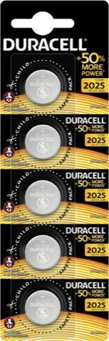 Produktbild Duracell Knopfzelle CR2025 (5 Stk., CR2025, 150 mAh)