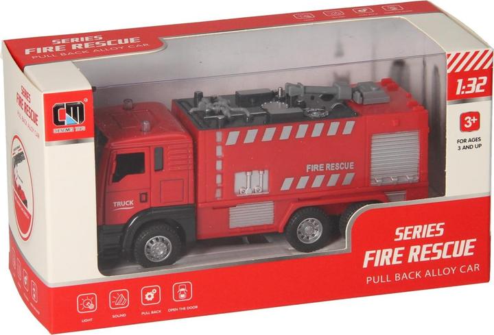 Produktbild Zurückziehbares Feuerwehrauto mit rotem Licht und Ton