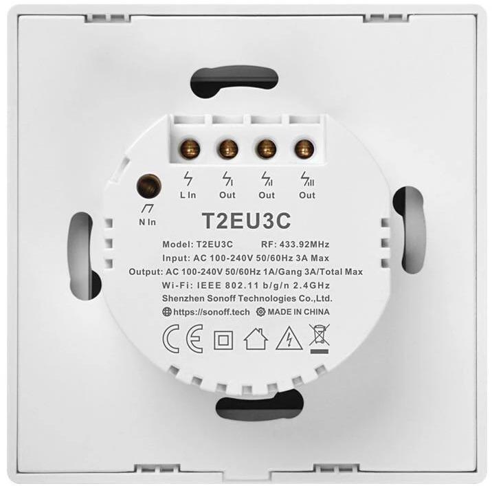 Immagine prodotto Sonoff Interruttore luce T2EU3C-TX WiFi-RF, 3-gang