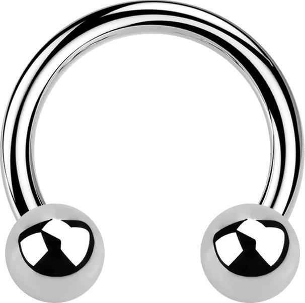 Star Piercing Micro Circular Barbell silber mit zwei Kugeln (Chirurgenstahl 316L, ohne Messing)