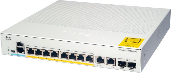 Image du produit Cisco 8 Port Rail PoE+ Switch C1000-8P-E-2G-L (8 Ports)