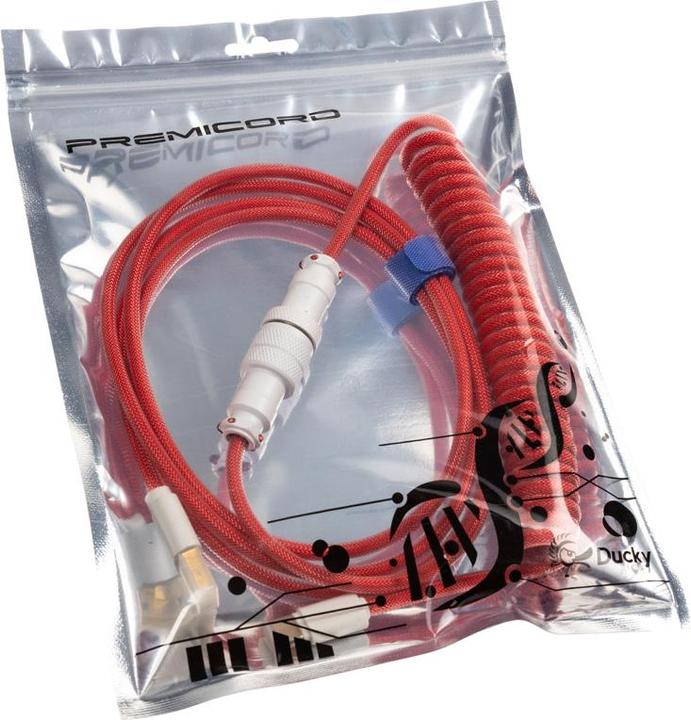 Immagine prodotto Ducky Cavo a spirale Premicord Apple Red, da USB Tipo C a Tipo A - 1,8 m (1.80 m, USB 2.0)