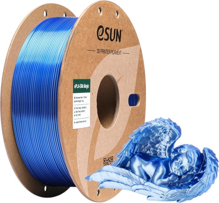Actual product image eSUN EPLA-SILK MAGIC 1,75mm BLUE SILVER 1kg (PLA, 1.75 mm, 1000 g, Multicoloured)