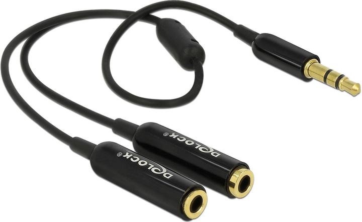 Image du produit Delock Prise audio du câble > 2 x prise jack (0.25 m, Jack 3,5 mm (AUX))