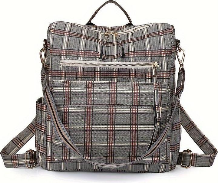 Only-Bags.Store Retro Rucksack Handtasche, Boho Strap Zwei-Wege-Umhängetasche, Mode Vegan Leder Schultasche Daypack