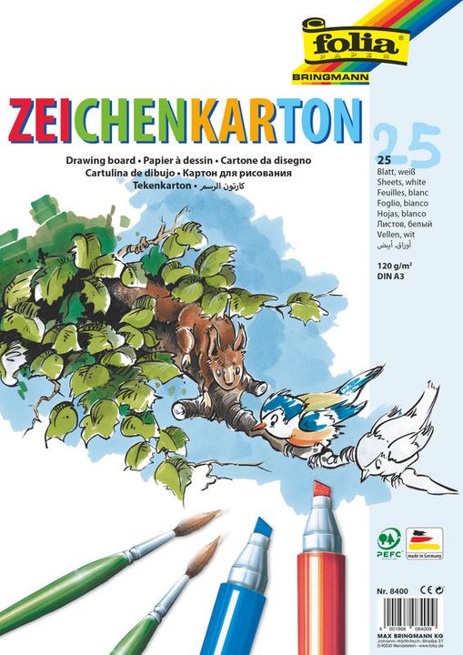 Image du produit Folia Carton à dessin (120 g/m², 25 x)