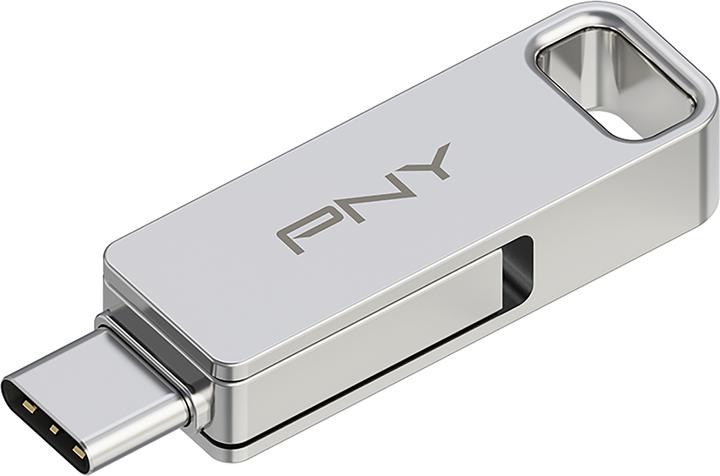 Produktbild PNY DUO LINK USB flash drive USB Type-A / USB Type-C 3.2 Gen 1 (3.1 Gen 1) Stainless steel (64 GB, USB-C)