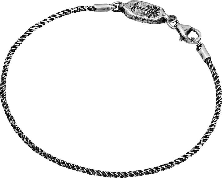 Haze & Glory Armband Herren Kordelkette - Paradise 925 Silber oxidiert (21 cm, 925er Sterling Silber)