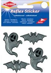 Actual product image Kleiber Reflective sticker "Bat & ghost", silver self-adhesive, reflective, adheres to smooth surfaces