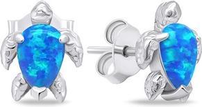 Brilio Silver - Silver earrings with synthetic opal Turtle EA1168WB (Synthetische Steine)