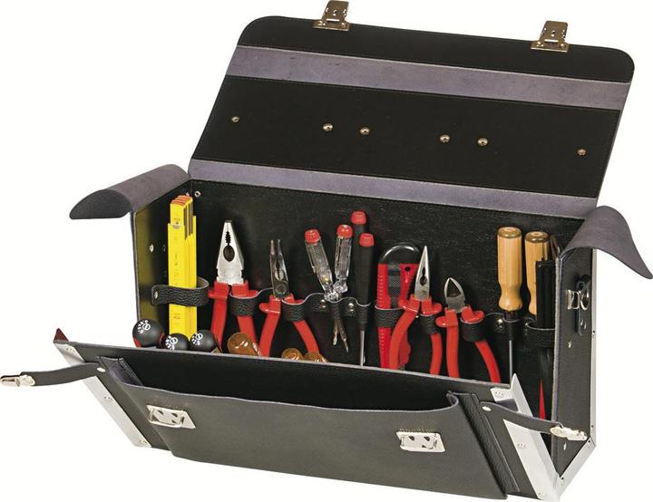 Forum Professional Solutions Sacoche à outils en cuir de vachette, vide, 420 x 150 x 250 mm