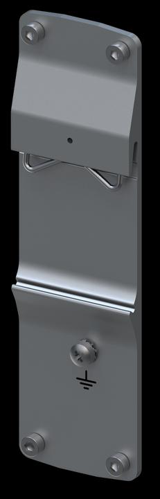 Teltonika TSW1 rear panel with DIN rail