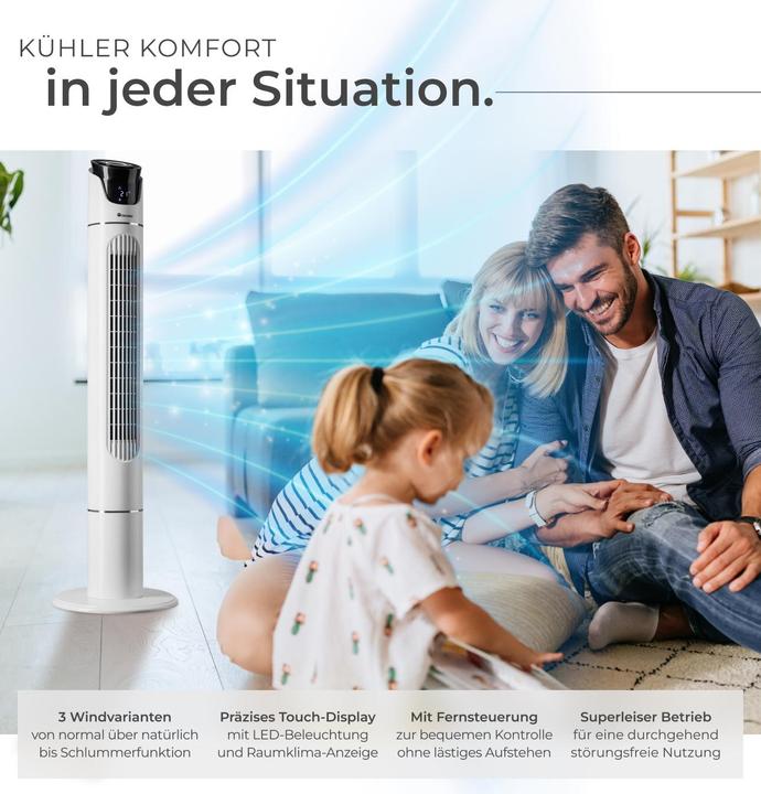 Actual product image tectake Tower fan 110cm (50 dB)
