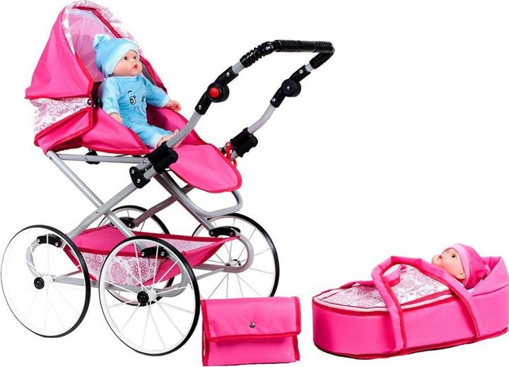 Produktbild New Baby Baby Retro 2in1 Natalka Puppe Kinderwagen rosa