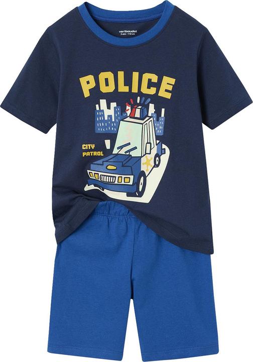 Produktbild Vertbaudet Bio-Kollektion: 2er-Pack Jungen Sommer-Schlafanzüge mit Polizei-Print (152)
