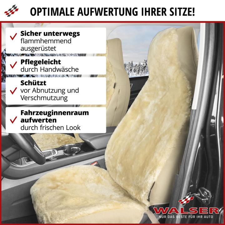 Produktbild Walser Autositzbezug Zoya aus Lammfell Einzelsitz Highback Zipp-It anthrazit