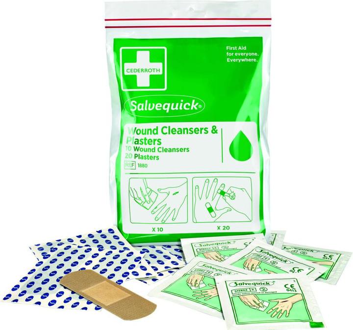 Productafbeelding Cederroth Wondreiniger en pleister Salvequick (Eerste Hulp Kit)