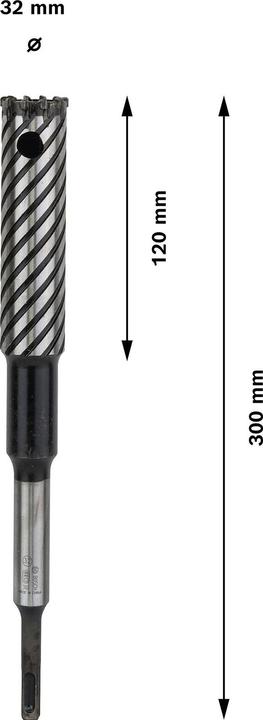 Immagine prodotto Bosch Professional Zubehör Punta da trapano PRO SDS plus Rebar Cutter, 32 x 120 x 300 mm (32 mm)