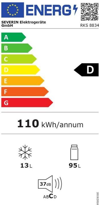 Energy Label Severin RKS 8834 (108 l)