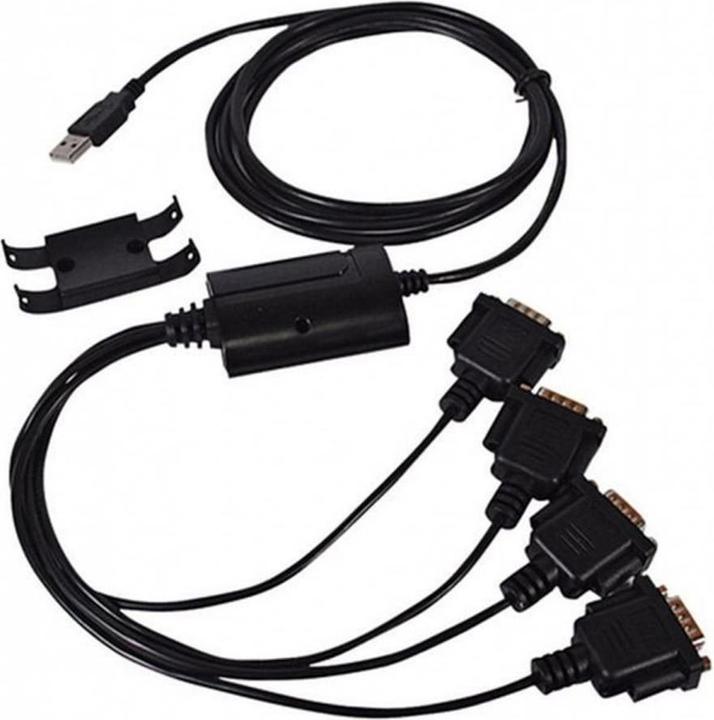 Exsys USB 2.0 to 4S serial RS-232 cable (2 m)