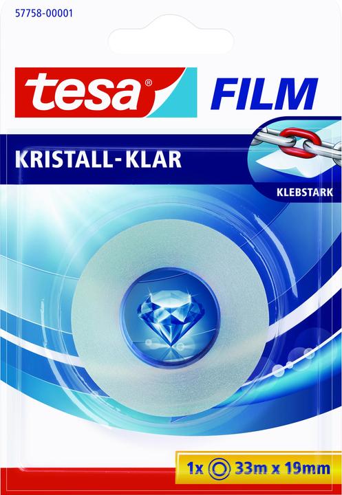 Image du produit tesa 1x tesafilm KRISTALL-KLAR, très transparent, résistant au vieillissement, à forte adhérence (19 mm)