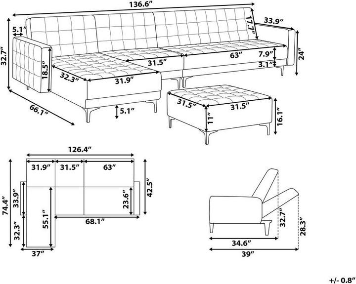 Actual product image Beliani Aberdeen (Corner sofa)
