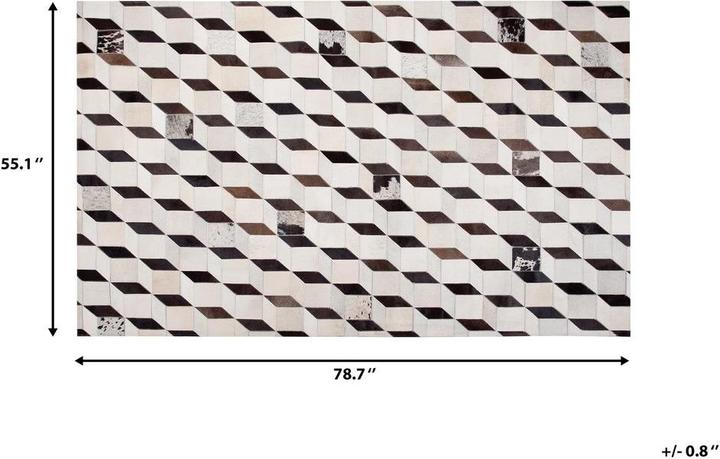 Immagine prodotto Beliani Tappeto patchwork in pelle 140 x 200 cm bianco ALPKOY (140 x 200 cm)