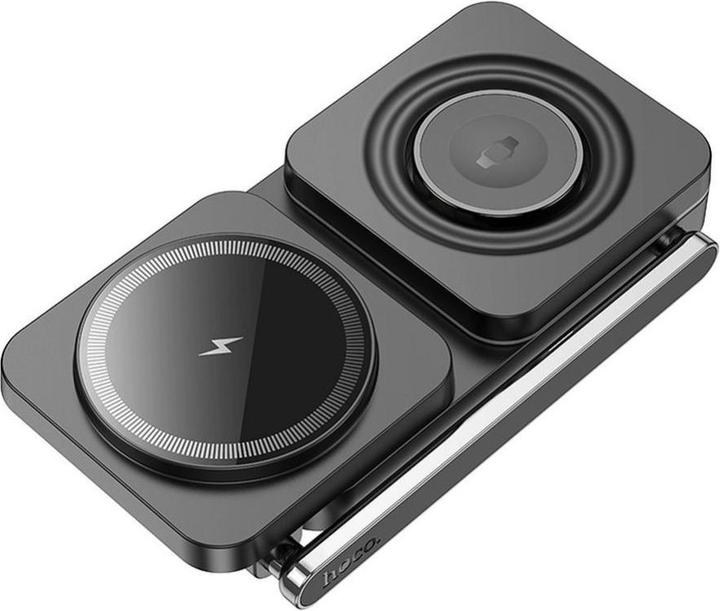 Actual product image Hoco Case universal for sports wireless charger 3in1 compatible with MagSafe 15W CQ10 black (15 W)