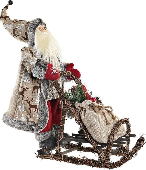 Actual product image DKD Home Decor Weihnachtsschmuck Rot Grau Holz Weihnachtsmann 42 x 22 x 48 cm (1 -part)
