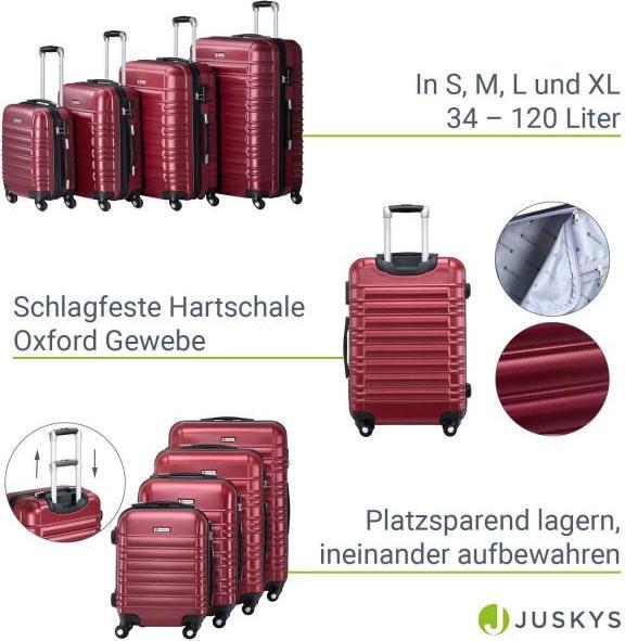 Image du produit Juskys Set de valises rigides Rome (120 l, Bagage à main (jusqu'à 50l), M (50 - 90l), L (90 - 115l), XL (à partir de 115l))