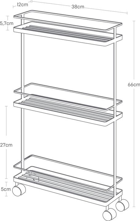 Actual product image Yamazaki TOWER storage trolley