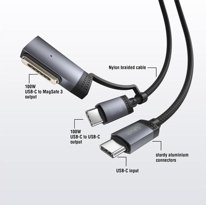 Produktbild 4smarts MagSafe 3 Adapter + USB-C Kabel (2 m, USB 3.2 Gen 1, 100 W)