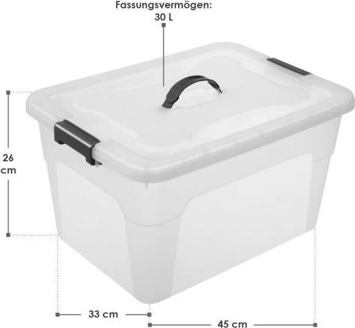 Image du produit Juskys Set de boîtes de rangement avec couvercle (33 x 45 x 26 cm, 30 l)