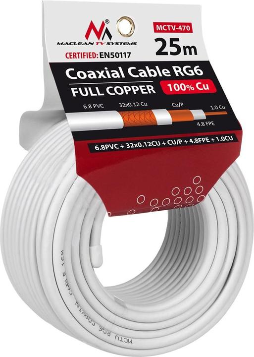 Produktbild Maclean MCTV-470 Koaxialkabel RG-6/U (Antennenkabel)