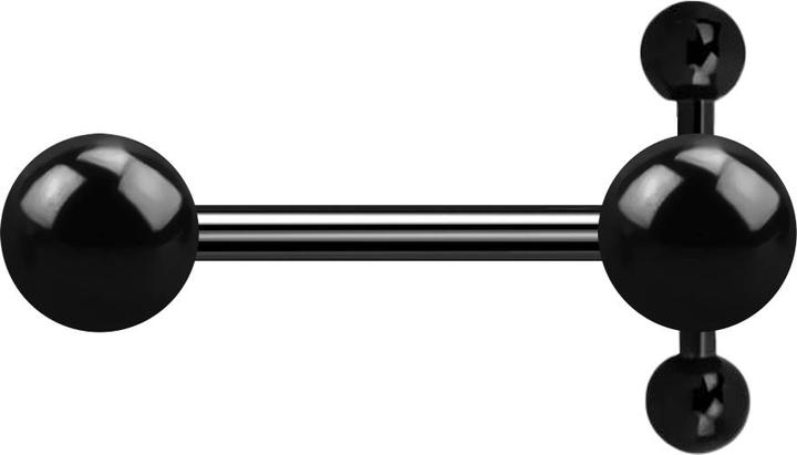 Star Piercing Barbell schwarz Spinner mit Kugel und Kugel mit Barbell (ohne Messing, Chirurgenstahl 316L)