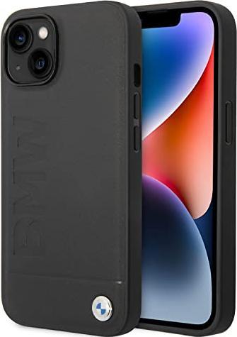 Image du produit BMW Étui BMHCP14MSLLBK iPhone 14 Plus 6,7" czarny/black Leather Stamp (Apple iPhone 14 Plus)