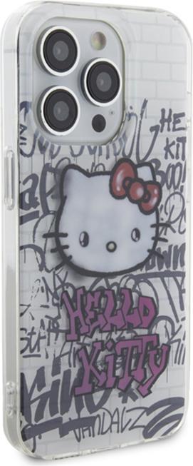 Actual product image Hello Kitty HKHCP13XHDGPHT iPhone 13 Pro Max 6.7" biały/white hardcase IML Kitty On Bricks Graffiti (Apple iPhone 13 Pro Max)